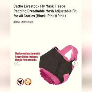 Black and Pink Cattle Fly Mask